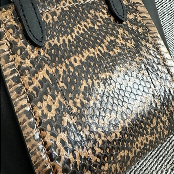 NWT Coach 1941 Troupe Tote 16 Genuine Snakeskin Black Crossbody - Picture 5 of 11